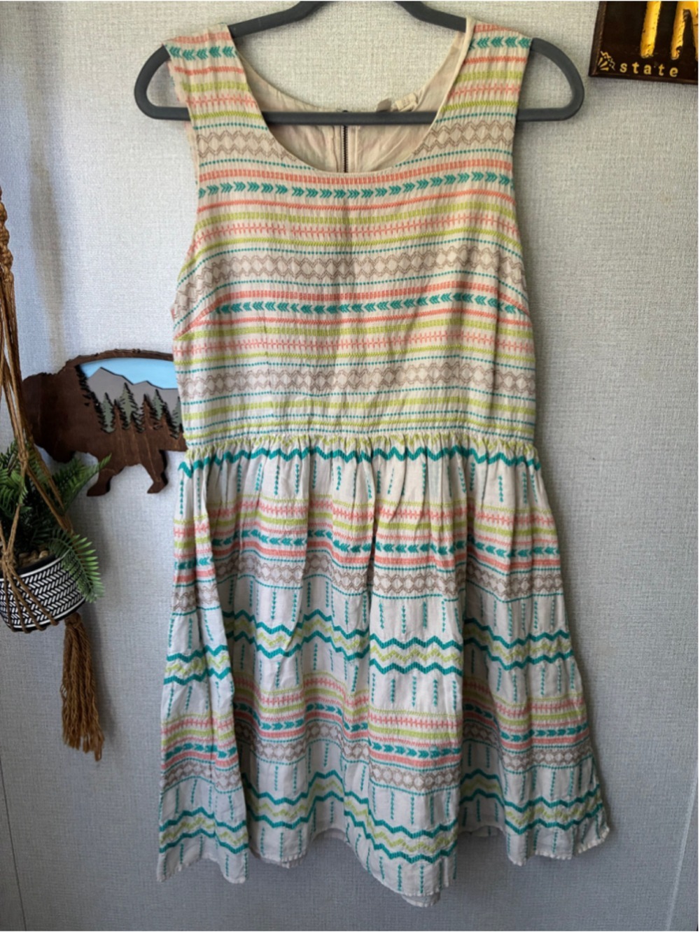 Anthropologie Kenji Mini Dress Embroidered White Size 12 - Picture 2 of 7